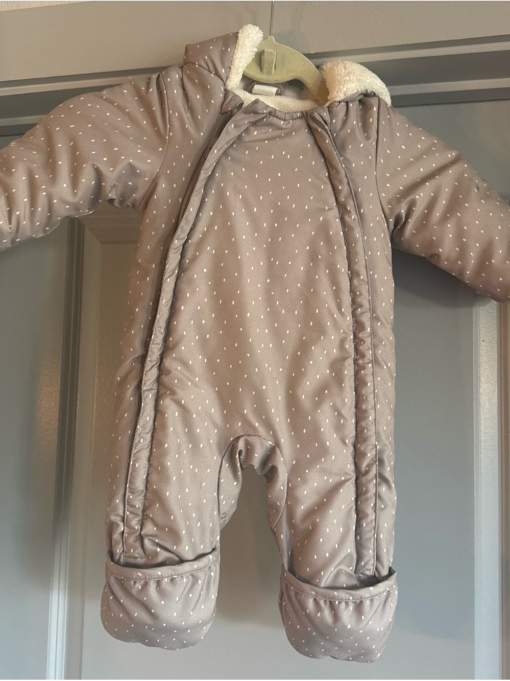 H&M Taupe Polka Dot Infant Snowsuit One-Piece